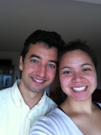 A and I at our first apartment in Oslo, Sept 2014