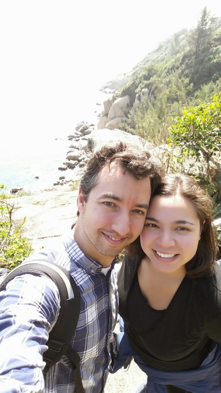 A and J hiking in Hong Kong