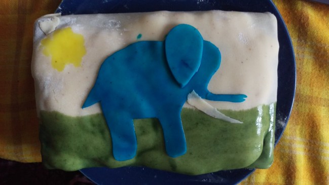 chocolate elephant cake made by A