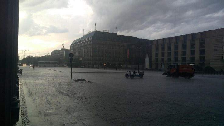 Rain at the Brandenburg gates