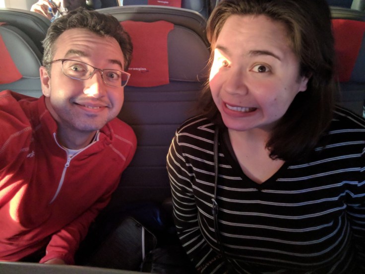 A and me seconds after we landed. Super excited.